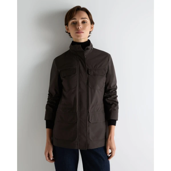 N.Peal Avola Weatherproof Jacket in Chocolate Brown