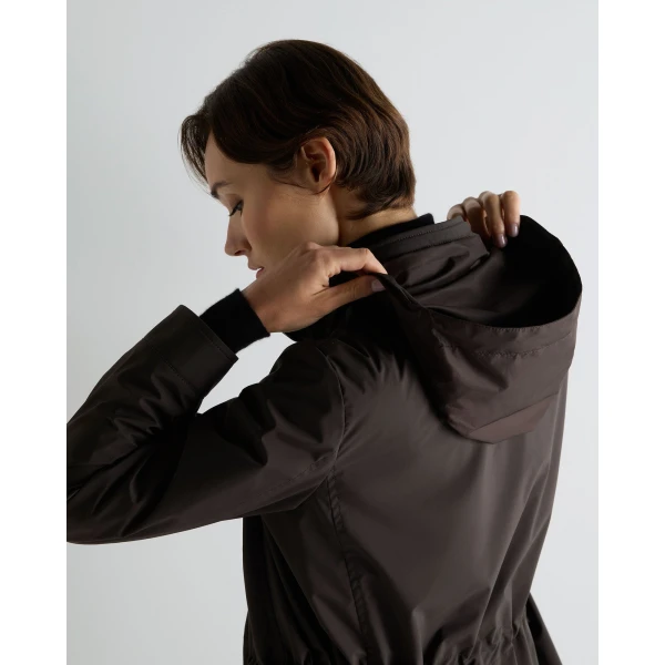 N.Peal Avola Weatherproof Jacket in Chocolate Brown