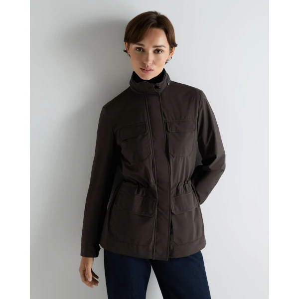 N.Peal Avola Weatherproof Jacket in Chocolate Brown