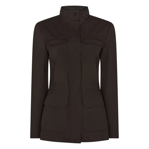 N.Peal Avola Weatherproof Jacket in Chocolate Brown | Jackets | Coveti