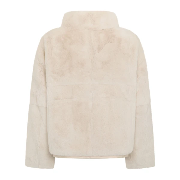 N.Peal Blouson Rex Fur Jacket in Beige Brown