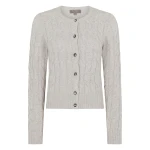 N.Peal Cable Cashmere Cardigan in Cashmere Grey Melange | Cardigan | Coveti