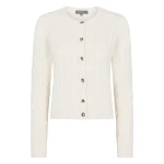 N.Peal Cable Cashmere Cardigan in New Ivory White | Cardigan | Coveti