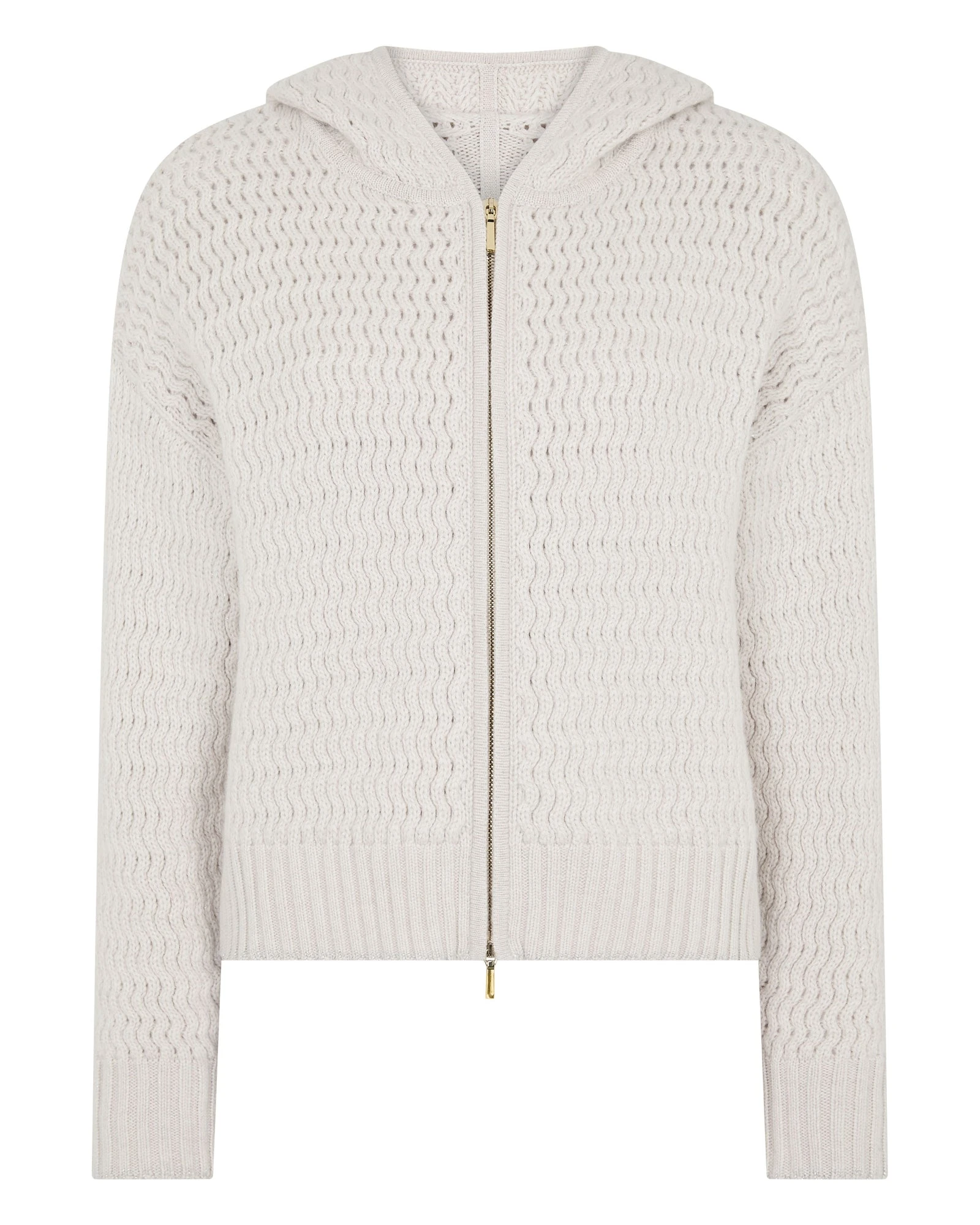 N.Peal Cashmere Chevron Cashmere Hoodie With Lurex in Frost White Sparkle N.Peal Cashmere Chevron Cashmere Hoodie With Lurex in Frost White Sparkle | Hoodies | Coveti