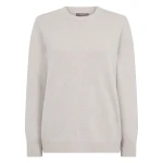 N.Peal Cashmere Crew Neck Jumper in Arctic Grey Melange | Sweaters | Coveti