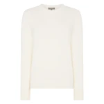 N.Peal Cashmere Crew Neck Jumper in New Ivory White | Sweaters | Coveti