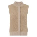 N.Peal Cashmere Shearling Gilet in Cashew Brown | Vests | Coveti