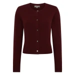N.Peal Chunky Crop Cashmere Cardigan in Rustic Red | Cardigan | Coveti