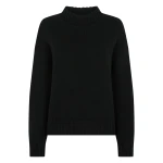 N.Peal Chunky Funnel Neck Cashmere Jumper in Black | Turtlenecks | Coveti
