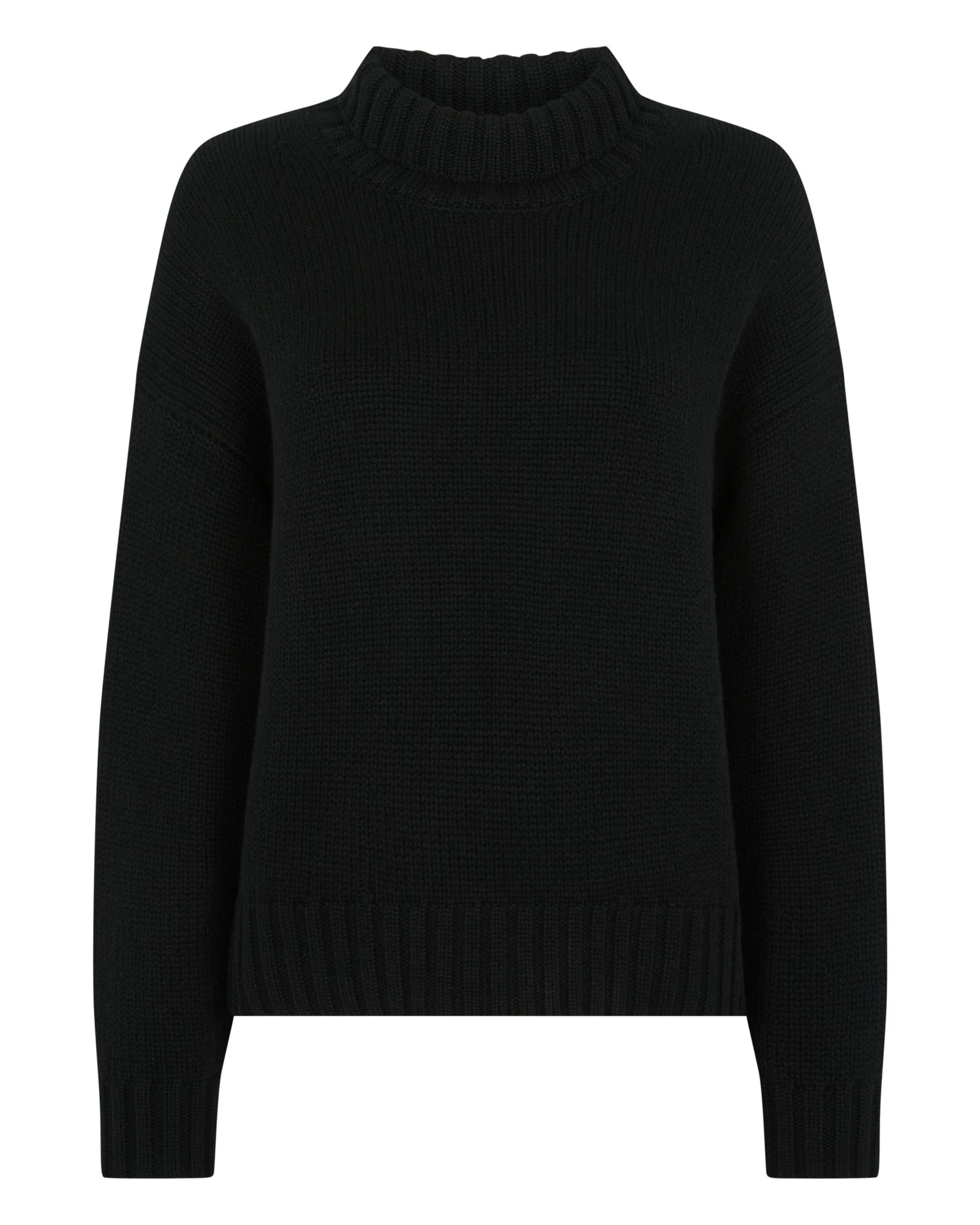N.Peal Chunky Funnel Neck Cashmere Jumper in Black N.Peal Chunky Funnel Neck Cashmere Jumper in Black | Turtlenecks | Coveti