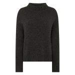 N.Peal Chunky Funnel Neck Cashmere Jumper in Grey Moss Melange | Turtlenecks | Coveti