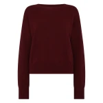 N.Peal Crop Boat Neck Cashmere Jumper in Rustic Red | Sweaters | Coveti