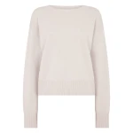 N.Peal Crop Boat Neck Cashmere Jumper in Snow Grey | Sweaters | Coveti