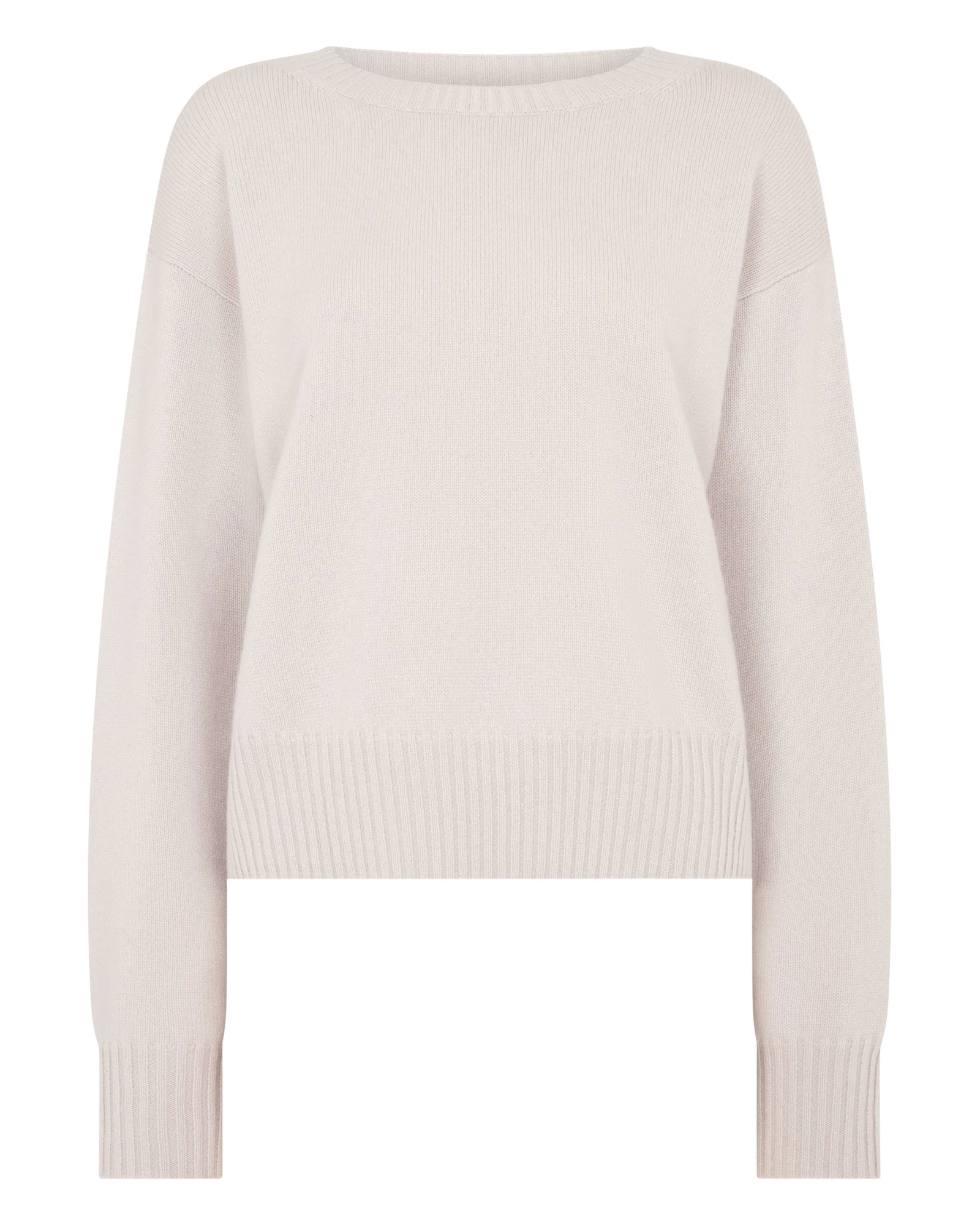 N.Peal Crop Boat Neck Cashmere Jumper in Snow Grey N.Peal Crop Boat Neck Cashmere Jumper in Snow Grey | Sweaters | Coveti
