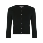N.Peal Darcie Superfine Cashmere Cropped Cardigan in Black | Cardigan | Coveti