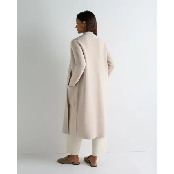 N.Peal Double Face Robe Cashmere Cardigan in Ecru White