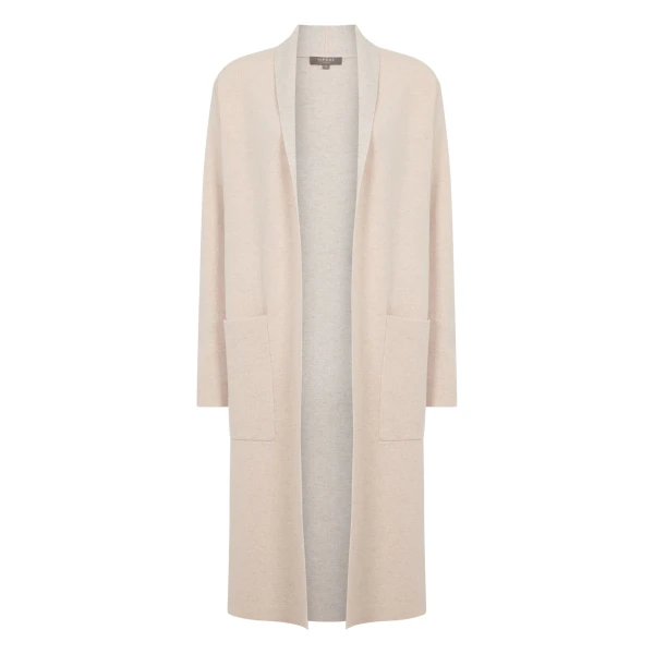 Double Face Robe Cashmere Cardigan in Ecru White