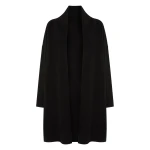 N.Peal Double Face Robe Coat in Black | Wool Coat | Coveti