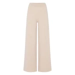 N.Peal Double Face Trousers in Ecru White | Wide leg pants | Coveti