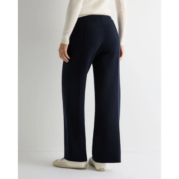 N.Peal Double Face Trousers in Navy Blue