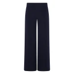 N.Peal Double Face Trousers in Navy Blue | Wide leg pants | Coveti