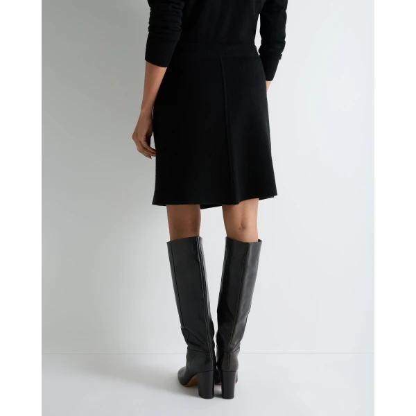 N.Peal Double Faced Mini Skirt in Black