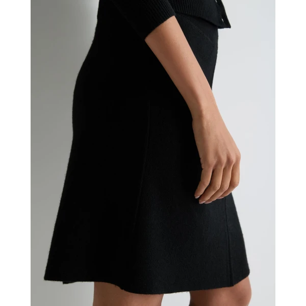 N.Peal Double Faced Mini Skirt in Black
