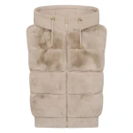 N.Peal Down Gilet With Rex Fur in Beige Brown | Vests | Coveti