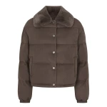 N.Peal Down Rex Fur Puffer Jacket in Chocolate Brown | Jackets | Coveti