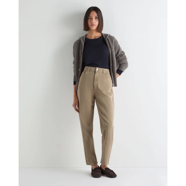 N.Peal Eden Superfine Cashmere Round Neck Top in Navy Blue