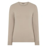 N.Peal Evie Classic Round Neck Cashmere Jumper in Cashew Brown | Sweaters | Coveti