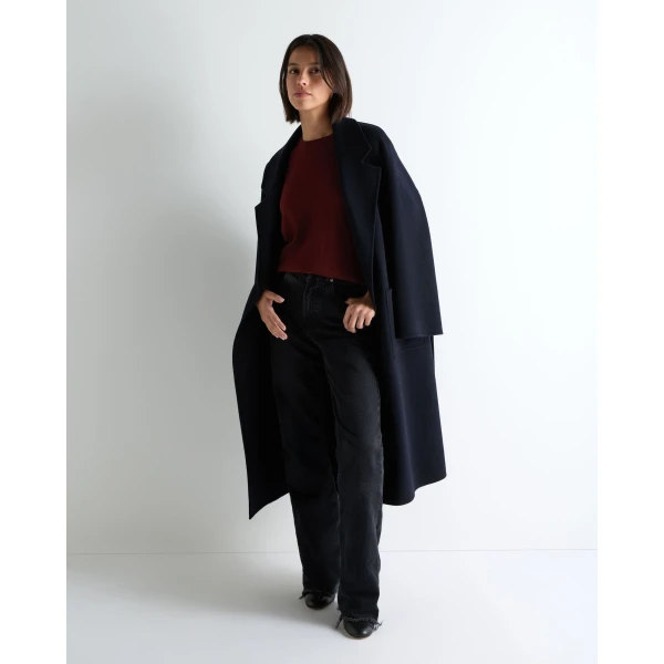 N.Peal Evie Classic Round Neck Cashmere Jumper in Rustic Red