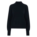 N.Peal Funnel Neck Cashmere Jumper in Navy Blue | Turtlenecks | Coveti