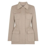 N.Peal Fur Collar Field Jacket in Beige Brown | Jackets | Coveti