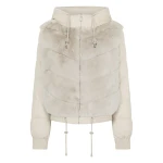 N.Peal Fur Front Padded Jacket in Natural Brown | Jackets | Coveti