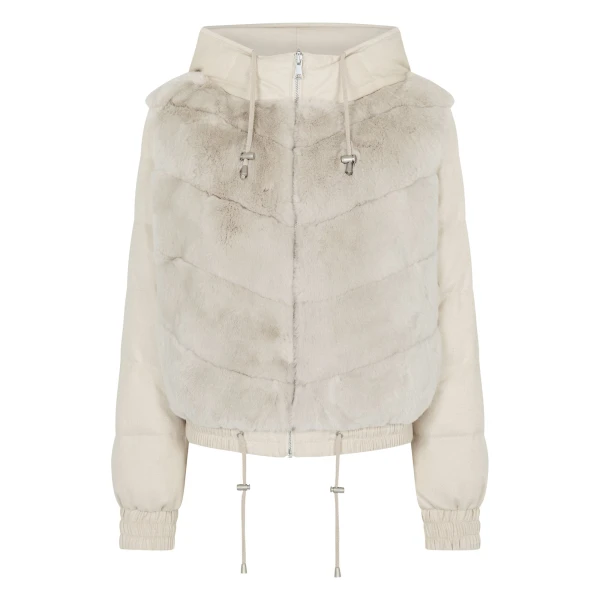 N.Peal Fur Front Padded Jacket in Natural Brown | Jackets | Coveti