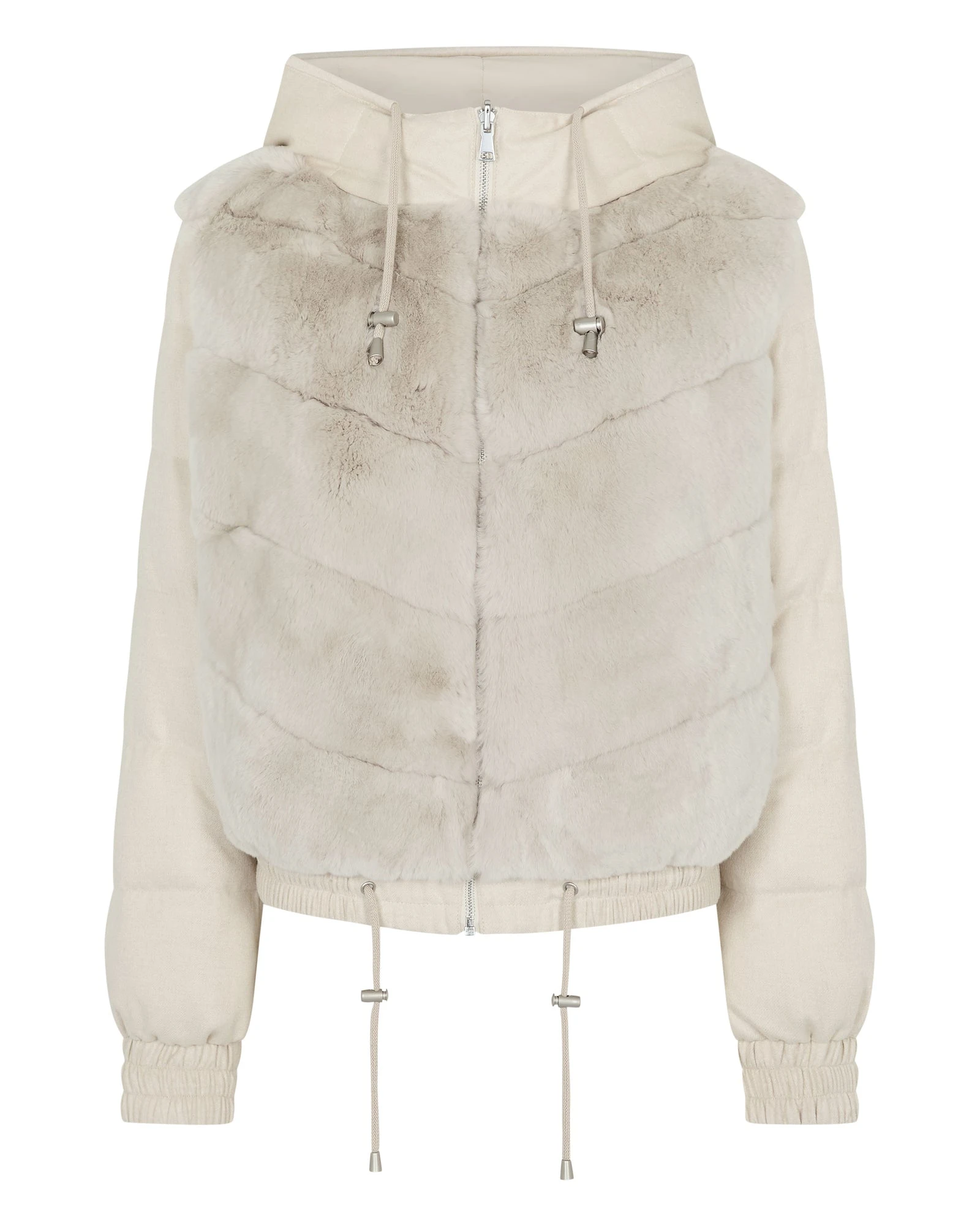 N.Peal Fur Front Padded Jacket in Natural Brown N.Peal Fur Front Padded Jacket in Natural Brown | Jackets | Coveti