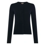 N.Peal Hannah Fur Collar Cashmere Cardigan in Navy Blue | Cardigan | Coveti