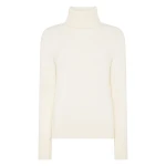 N.Peal Hazel Chunky Roll Neck Cashmere Jumper in New Ivory White | Turtlenecks | Coveti