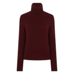 N.Peal Hazel Chunky Roll Neck Cashmere Jumper in Rustic Red | Turtlenecks | Coveti