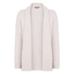 N.Peal Heirloom Basketweave Cashmere Cardigan in Snow Grey | Cardigan | Coveti
