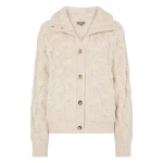 N.Peal Hero Button Cashmere Jumper in Ecru White | Sweaters | Coveti