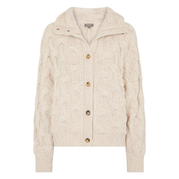 N.Peal Hero Button Cashmere Jumper in Ecru White | Sweaters | Coveti