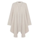N.Peal Herringbone Cashmere Cape in Sand Brown | Knitwear | Coveti