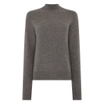 N.Peal Honeycomb Knit Cashmere Jumper in Wood Smoke Brown | Turtlenecks | Coveti