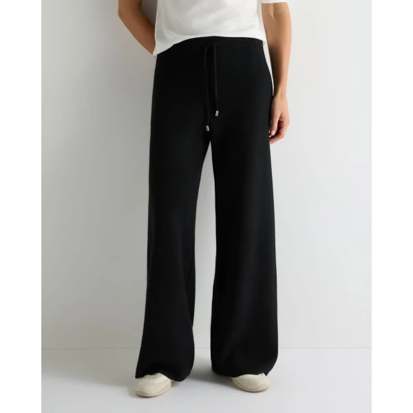 N.Peal Honeycomb Knit Cashmere Trouser in Black