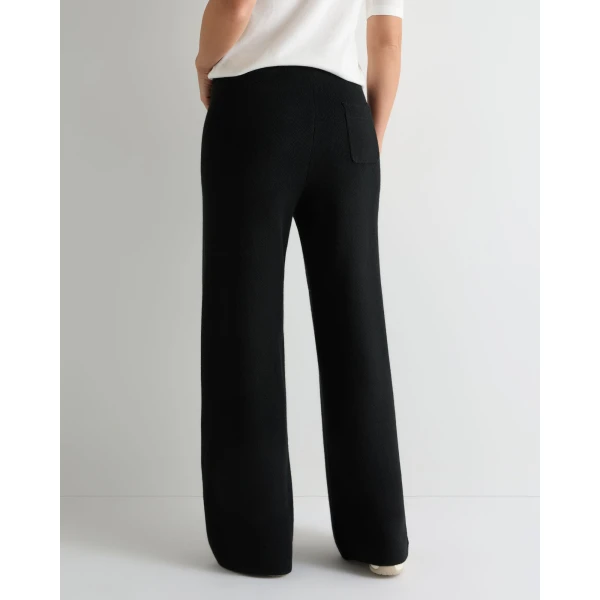 N.Peal Honeycomb Knit Cashmere Trouser in Black