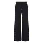 N.Peal Honeycomb Knit Cashmere Trouser in Black | Wide leg pants | Coveti