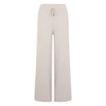 N.Peal Honeycomb Knit Cashmere Trouser in Pebble Grey | Wide leg pants | Coveti