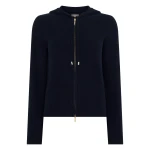N.Peal Honeycomb Zipper Cashmere Hoodie in Navy Blue | Hoodies | Coveti